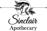 Minimalist black and white logo with a floral plant inside a circle, representing wellness and natural beauty.