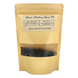 Organic Elderberry Syrup Kit with spices, handcrafted in Texas for natural seasonal immune support.