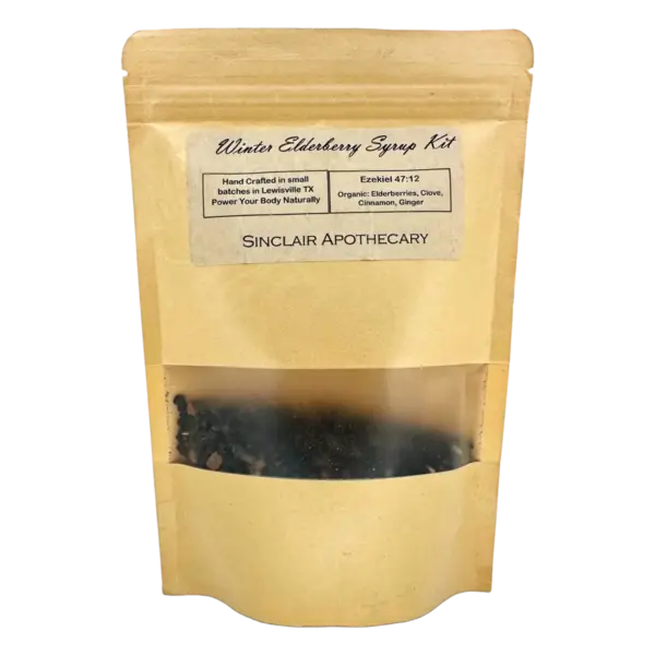Organic Elderberry Syrup Kit with spices, handcrafted in Texas for natural seasonal immune support.